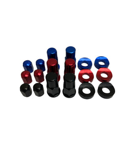 MiniRacer Billet Valve Cap and Rim Lock Nut Set